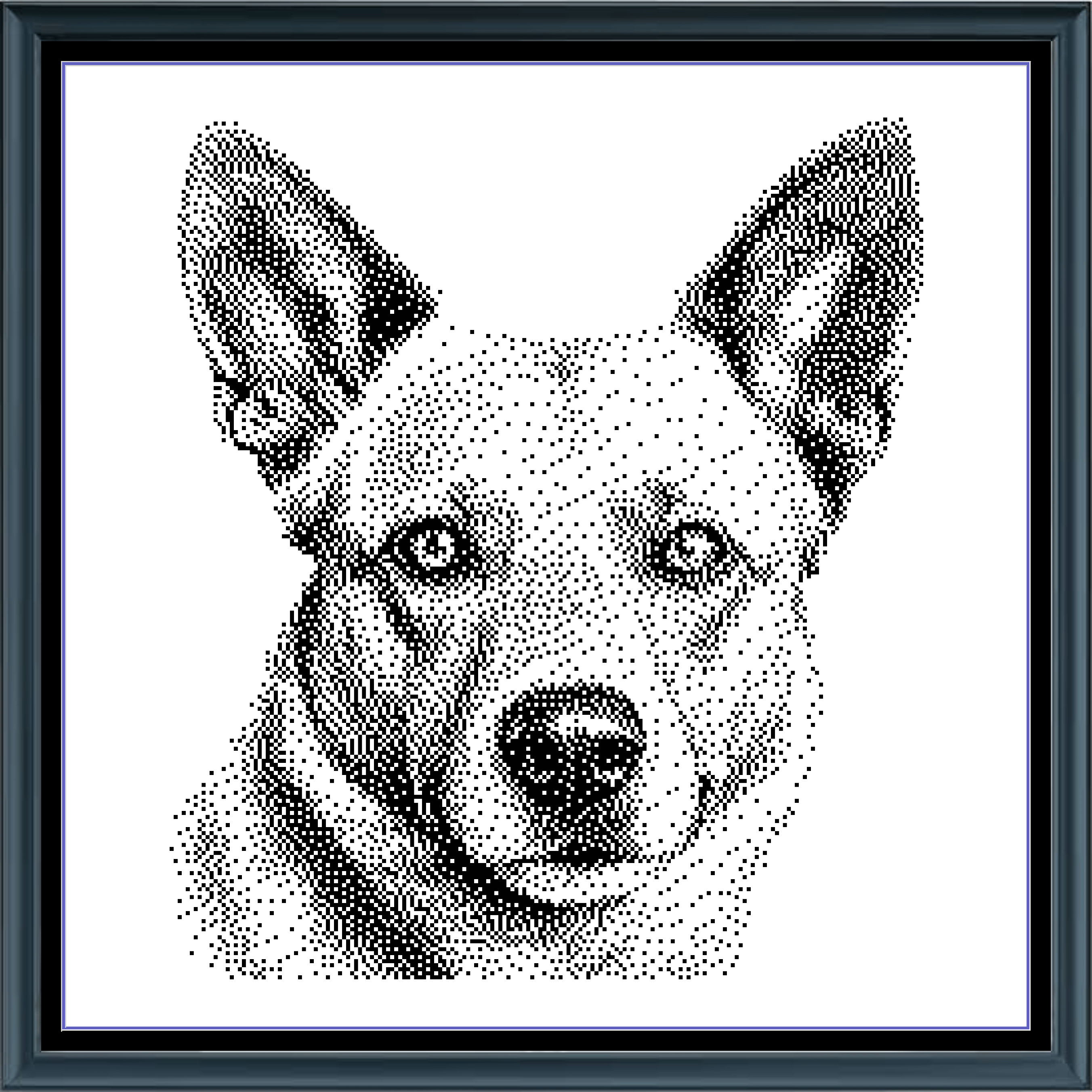 Stitching Jules Design Cross Stitch Pattern Red Heeler Herding Dog Monochrome Counted Cross-Stitch Pattern (Digital Download)